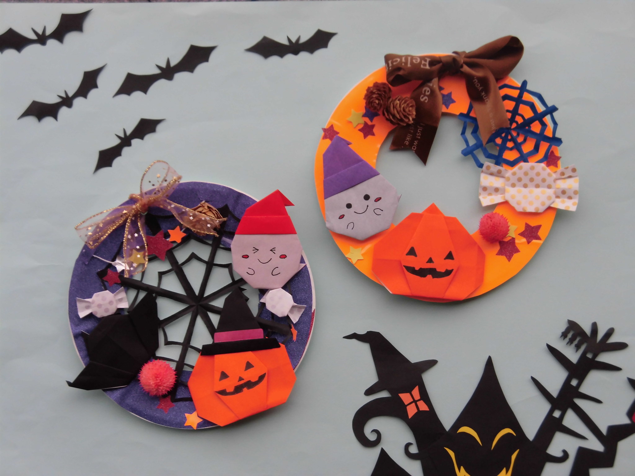 【豊野分館】ハロウィンリースをつくろう①