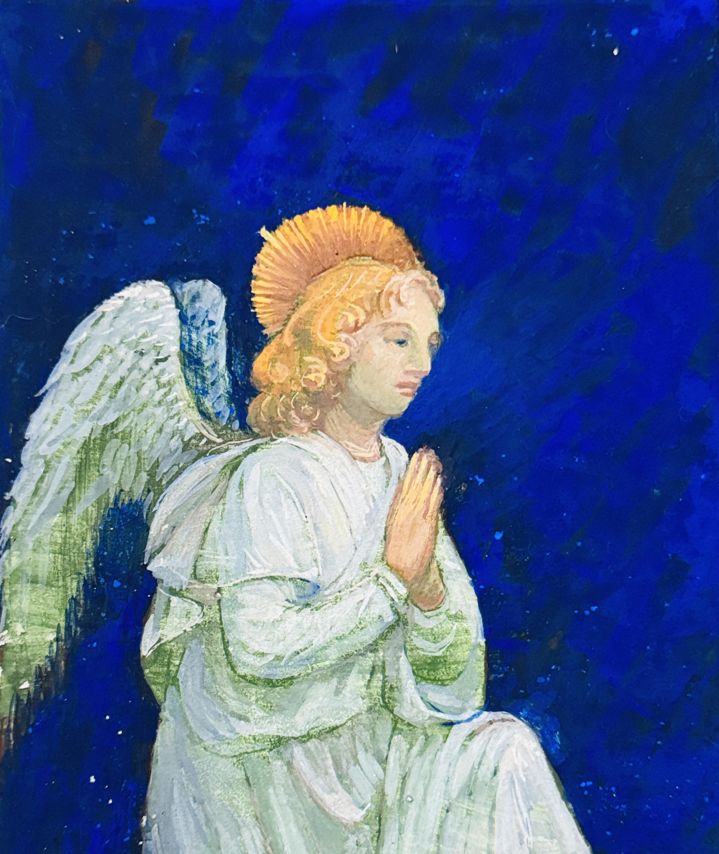 フレスコ技法で描くクリスマスの天使