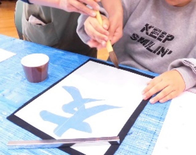 【豊野分館】新春一文字　筆で書いてみよう！②