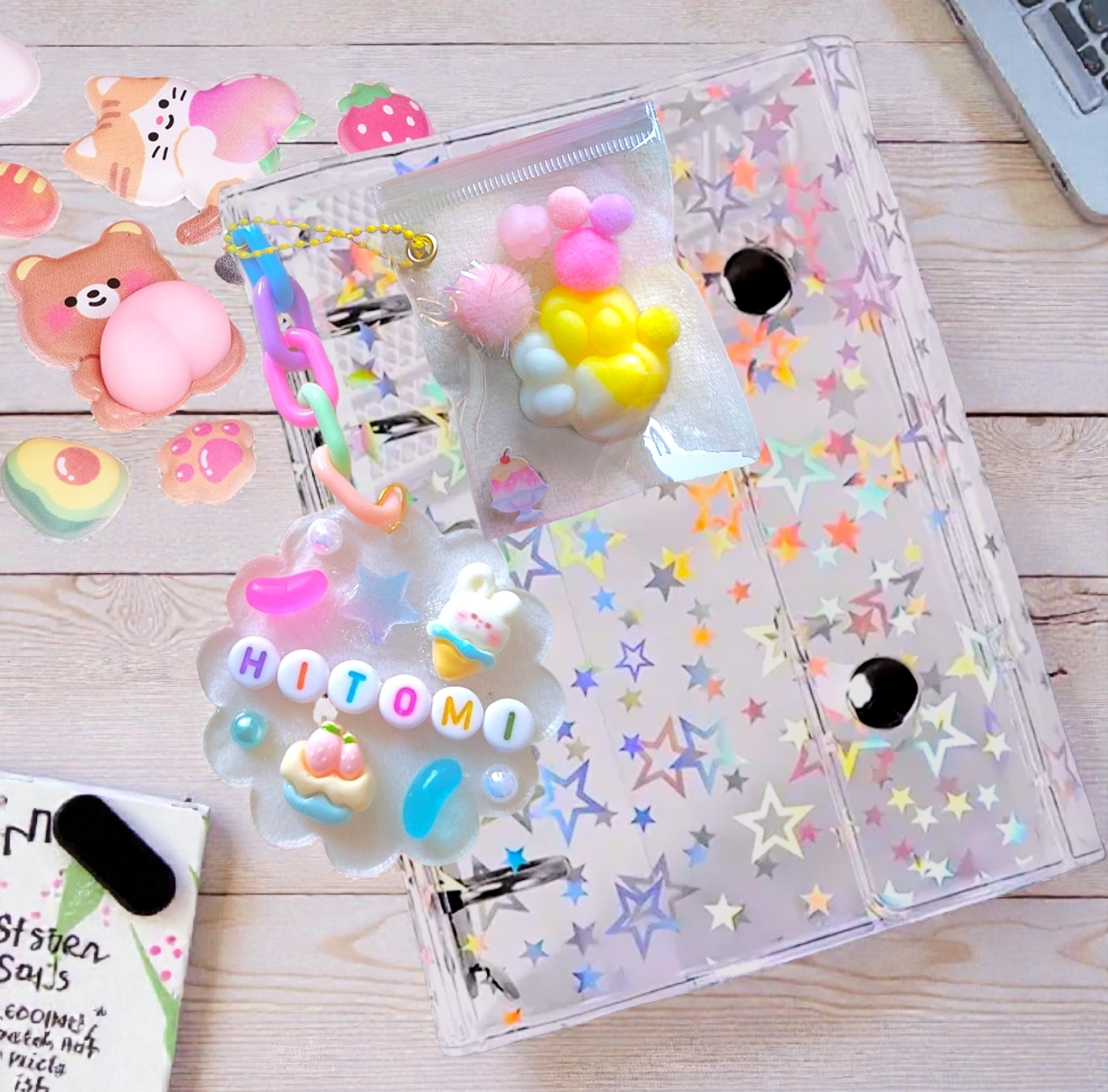 【中央】ネームタグ＆肉球ぷにチャームのシール帳を作ろう①